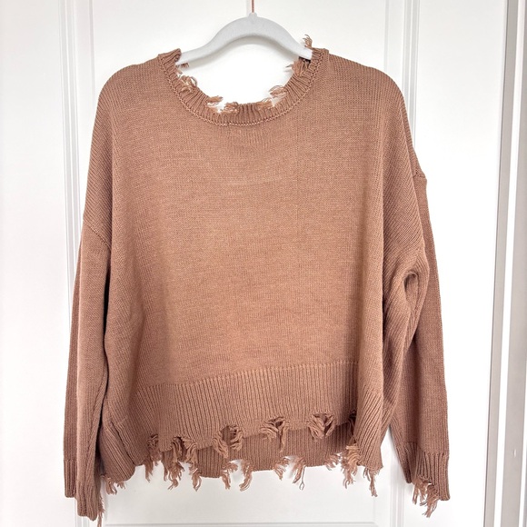 Just Polly Cowgirl Western Frayed Sweater Large - Picture 9 of 9